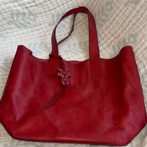 FRYE Red Leather Tote Bag